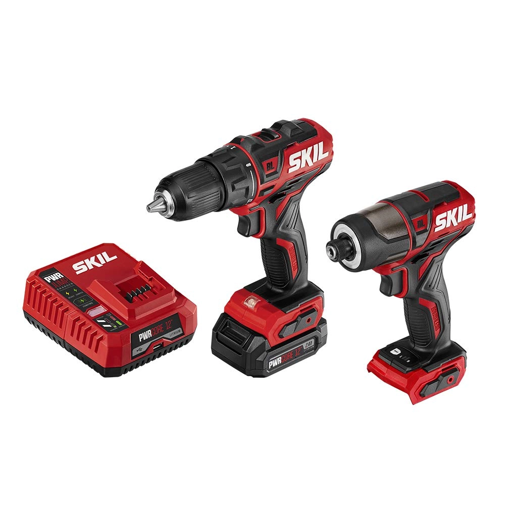 Skil PWR CORE 12 Drill Driver - 12V 1/2" + PWR CORE 12 Impact Driver - 12V 1/4"
