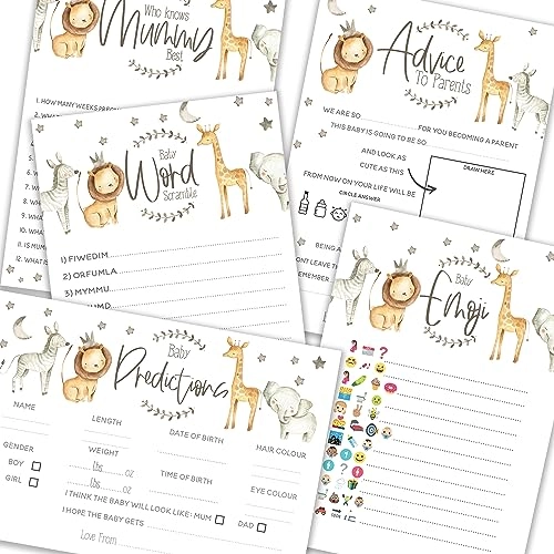 Safari Theme Baby Shower Games - Adult 50.0 Count