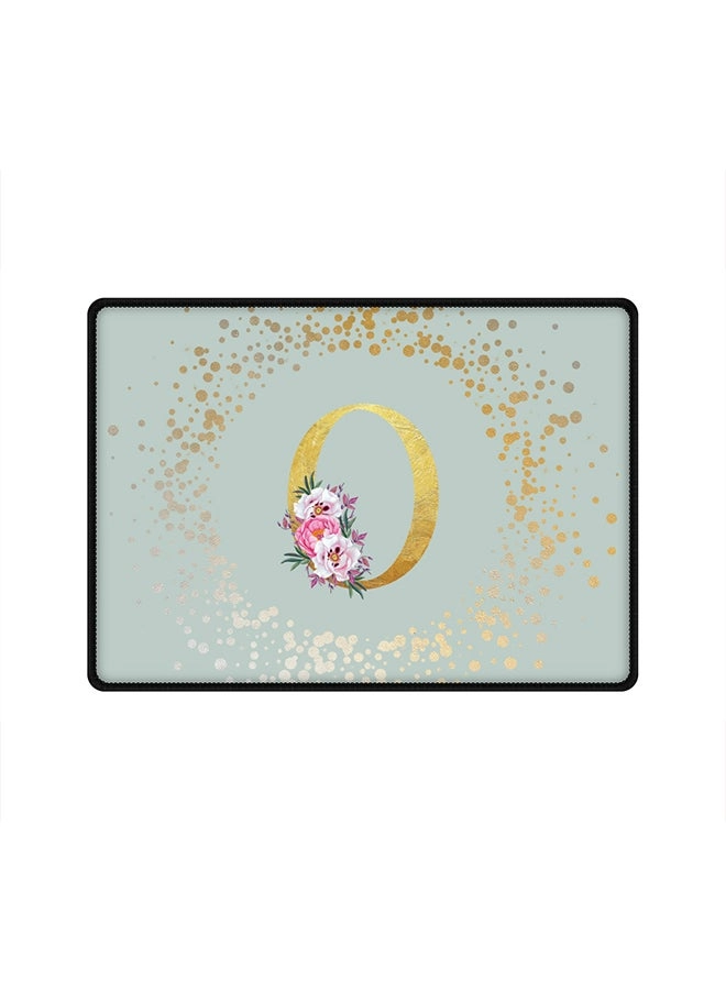Custom Monogram Initial Letter Floral Pattern Cloth Gaming Mouse Pad - 35x25 cm