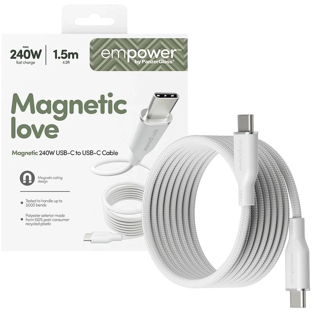 PanzerGlass Empower Cable 240W USB-C to USB-C 1.5m Magnetic Snake