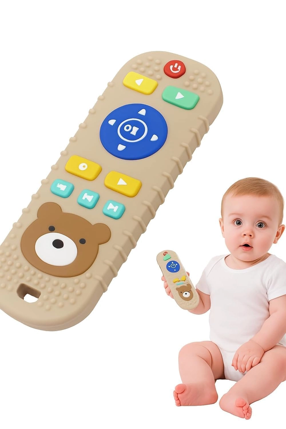 2 in 1 Teether - Beech Wood, Silicone