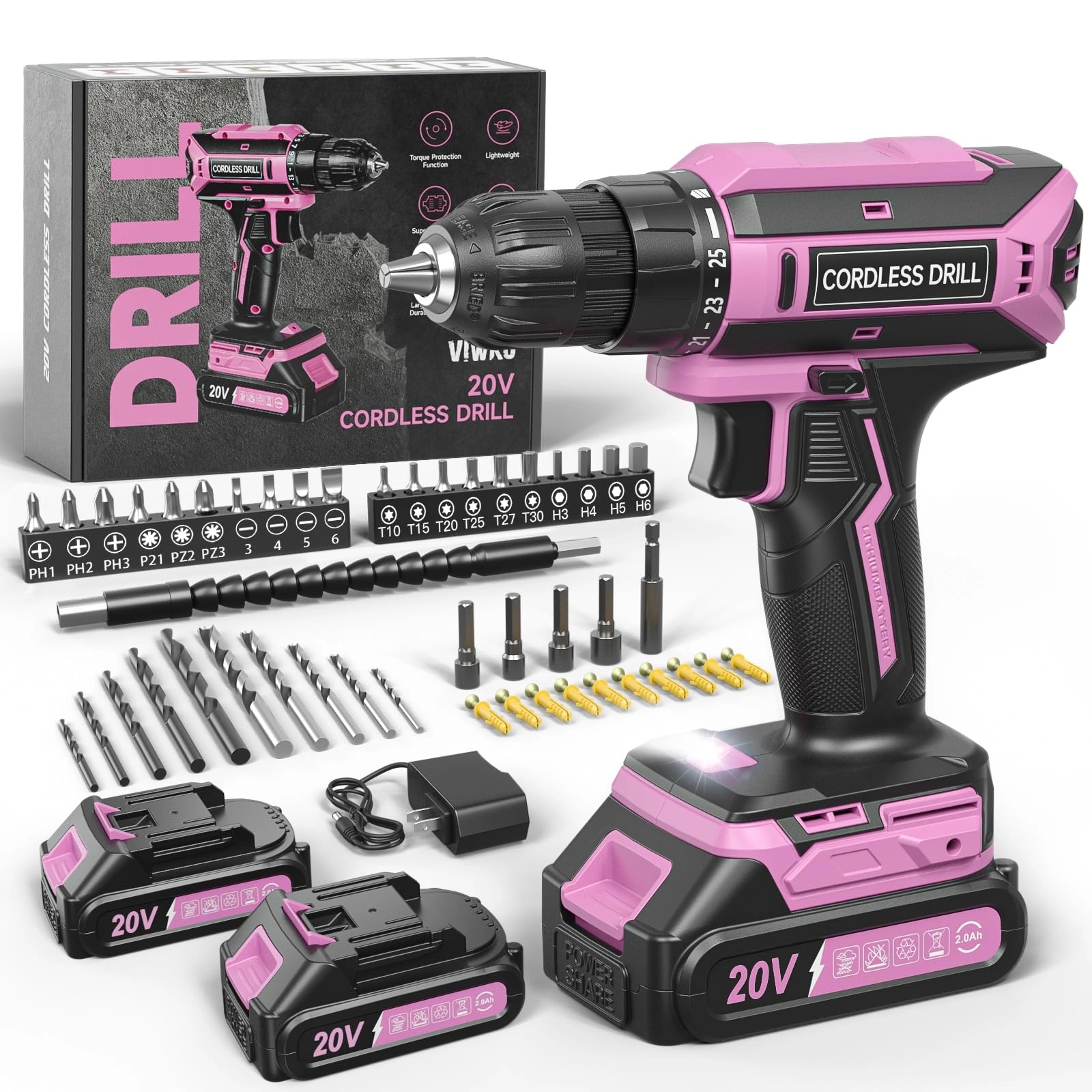 Cordless Drill Set - 20 Volts