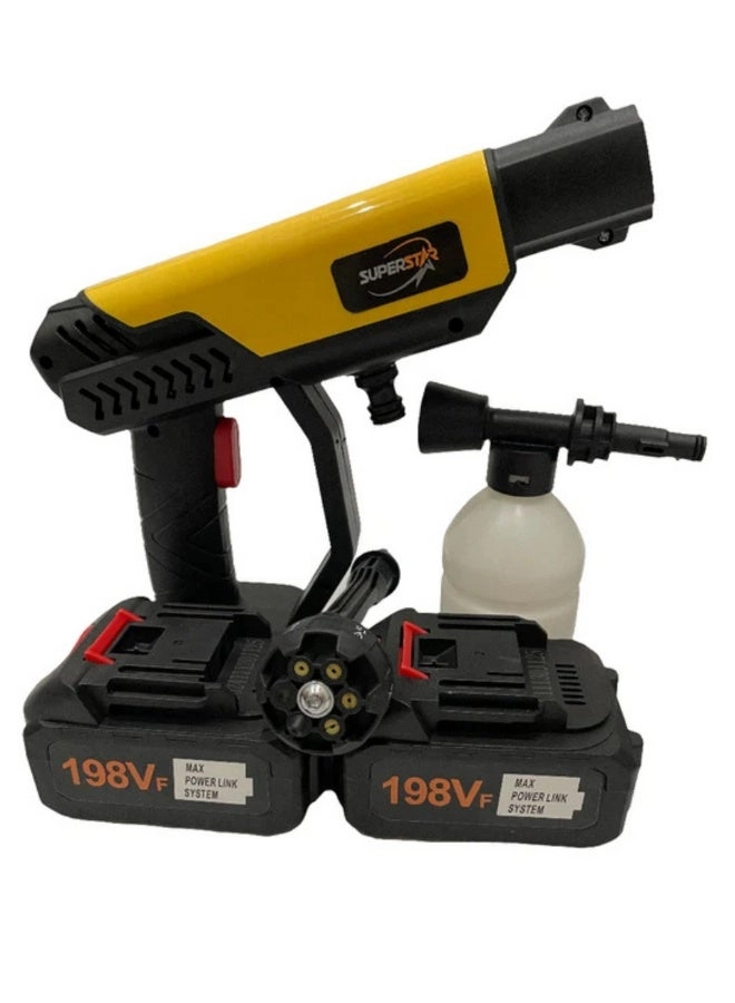 Cordless Pressure Washer - Dual 198VF 6-in-1 Nozzle 600 PSI