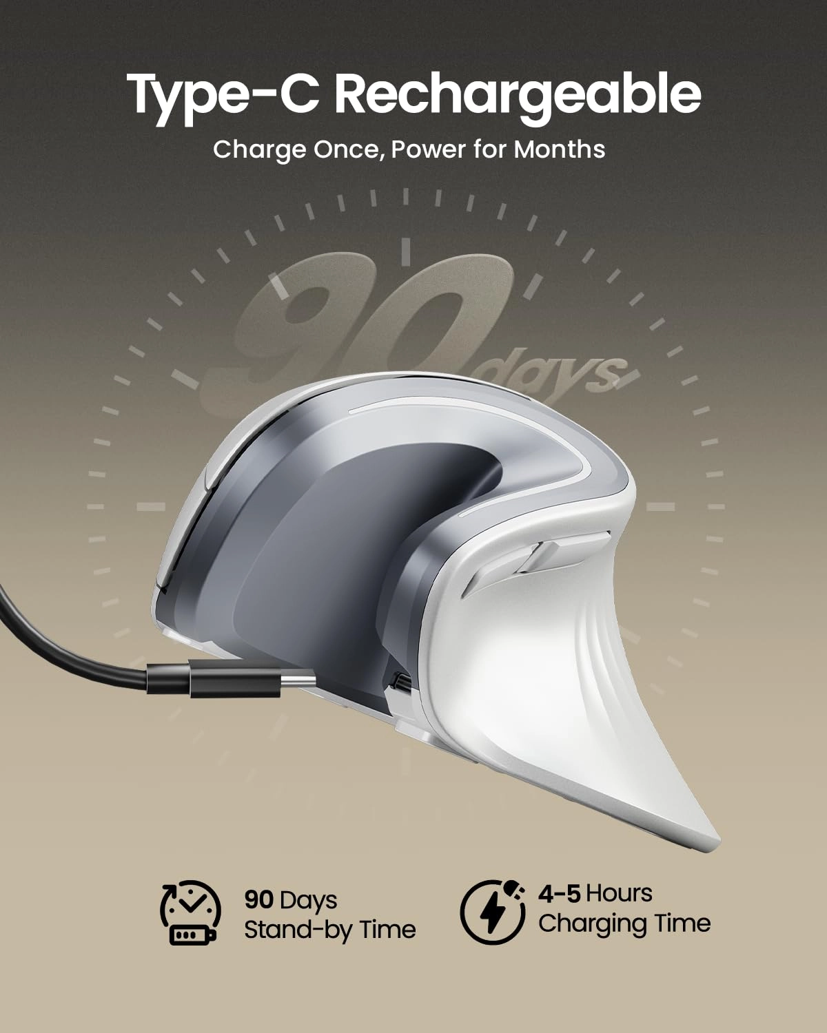 EM11 NL Ergonomic Vertical Mouse - Wireless