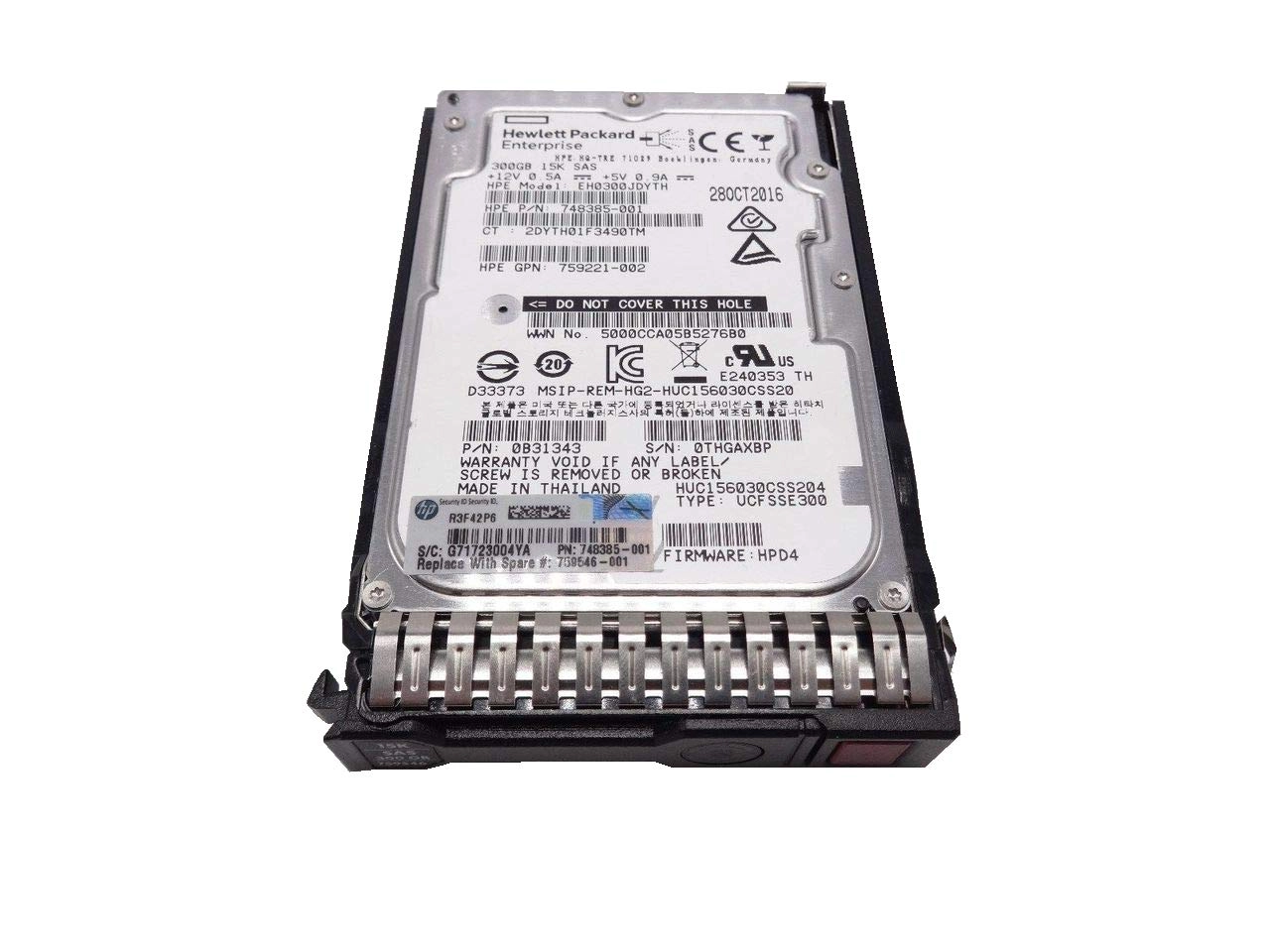 HP 2.5" 15Krpm SAS 12Gb/s (748385-001) - 300GB