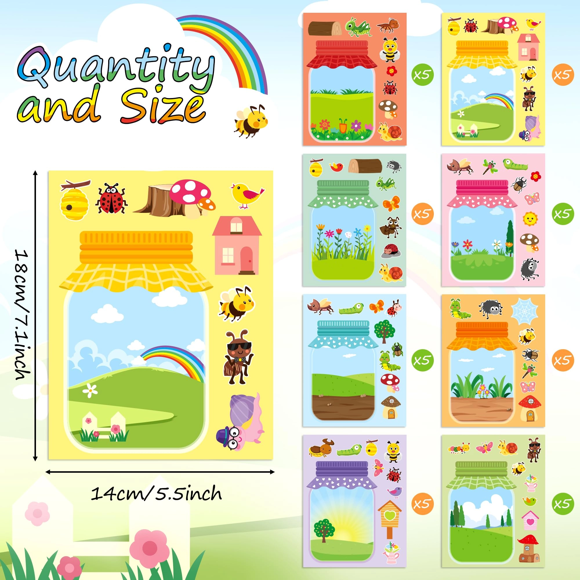 Animal Sticker Book Spring Bugs 40 pcs