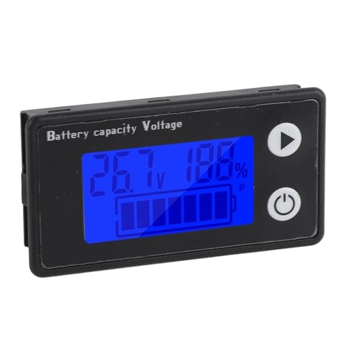 Battery Monitor - 10-100V LCD Voltage Temperature Indicator
