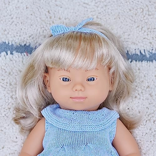Educational Anatomically Correct Baby Doll - 15" Soft vinyl Caucasian Girl Down Syndrome Ages 10 months+