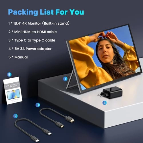 4K Portable Monitor - M184T02 18.4" 3840 x 2160