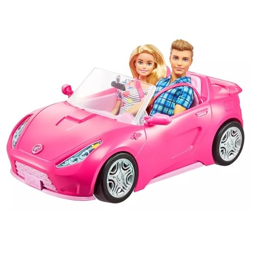 Barbie and Ken doll + Wardrobe + Two-seater convertible car