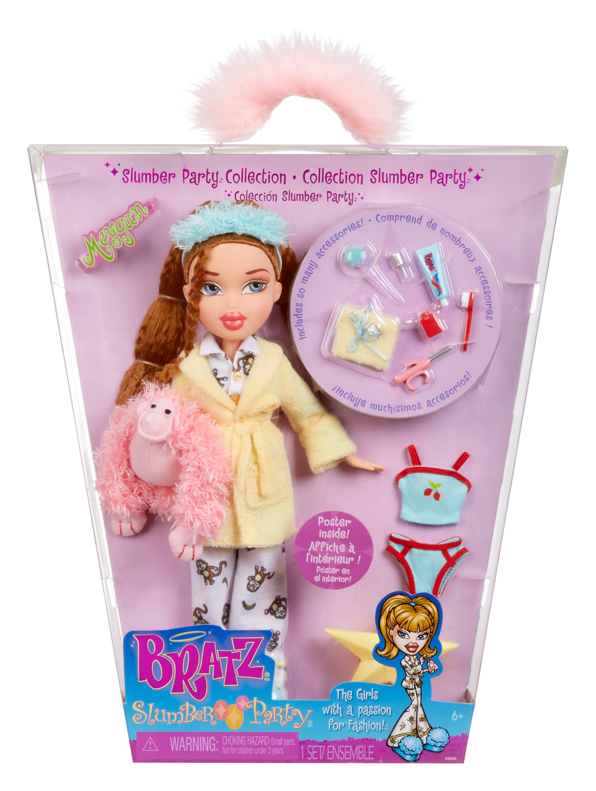 MGA Entertainment Meygan Fashion Doll - Slumber Party 2 Sets of Pyjamas Ages 6+