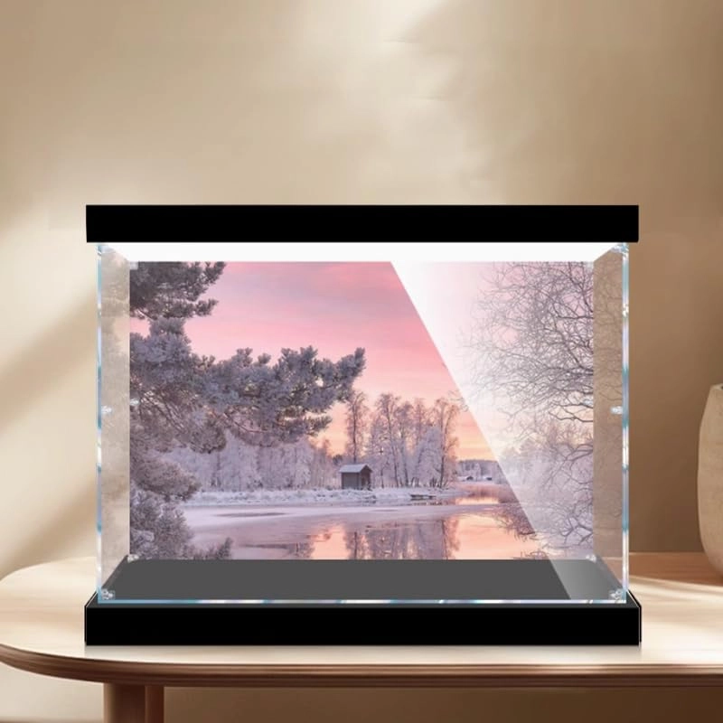Clear Acrylic Display Case - 55x30x40cm Background+top Light