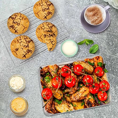 Toaster Oven Pan with Rack Set