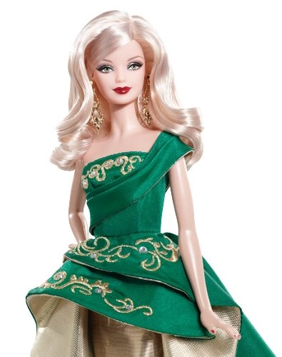 Barbie Collector 2011 Holiday Doll - Emerald Green Gold Chandelier Earrings