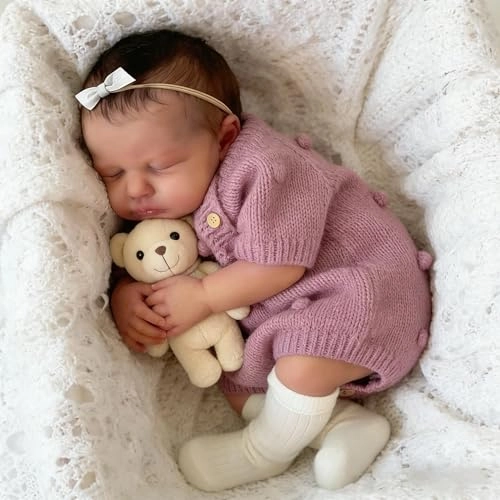 LOULOU Reborn Baby Doll - 20 Inch Soft Cloth Body & Vinyl Limbs Sleeping Ages 3+