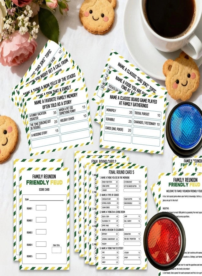 Family Friendly Feud Card Game - 2 Answer Buzzers Trivia