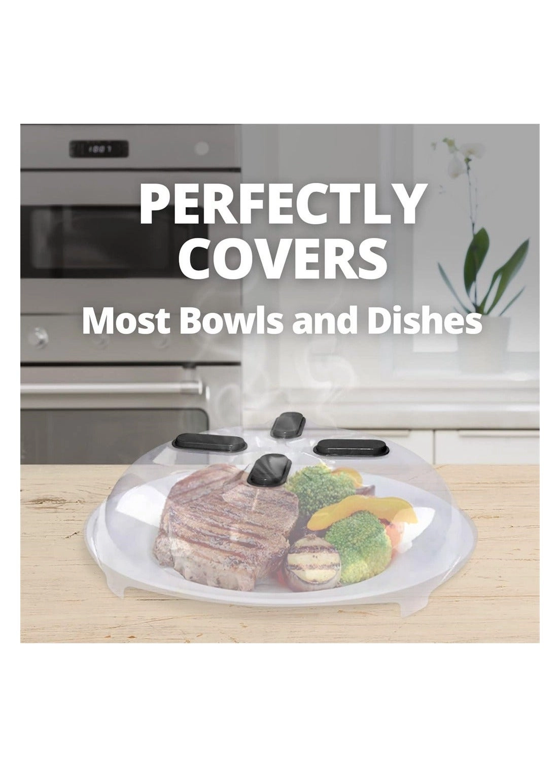 Magnetic Microwave Cover - Clear Anti-Splatter Steam Vents