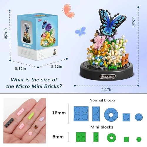 Butterfly Flowers Micro Mini Building Block Set - 530 pcs