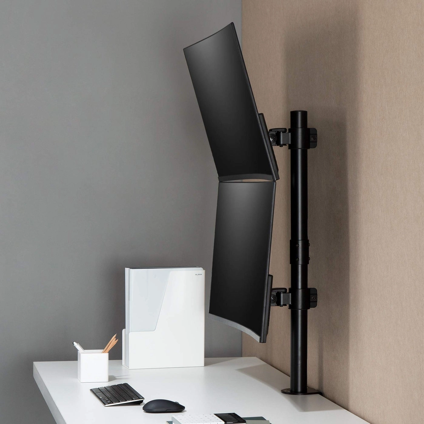 Vertical Ultrawide Monitor Mount Stand - Dual 38-inch VESA 75x75mm 100x100mm