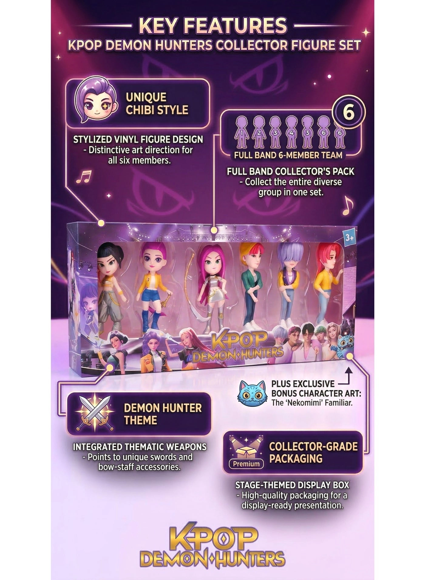 K-Pop Demon Hunters - 3+ Years 6pcs Pack (10 cm) (R1134)