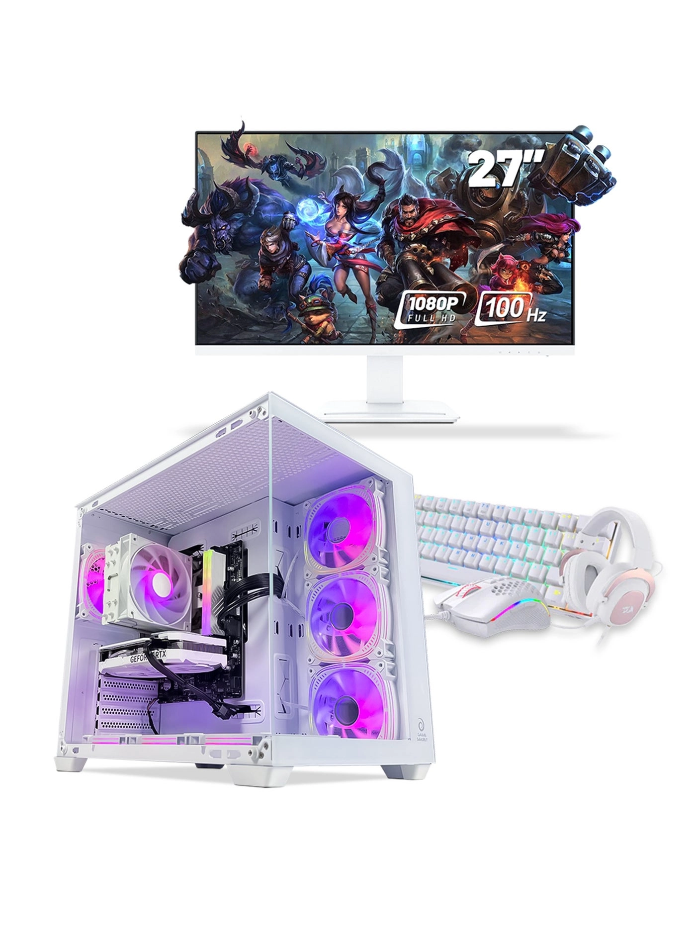 Game Sekret Chiller PC - Intel Core i5-14400F 16GB + 27" FHD Monitor + Keyboard + Mouse + Mousepad + Headset