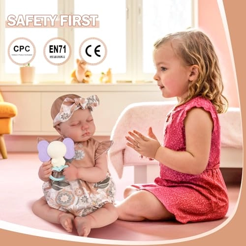 Reborn Baby Doll - 20-Inch Baby Girl Poseable Limbs Kit Ages 3+