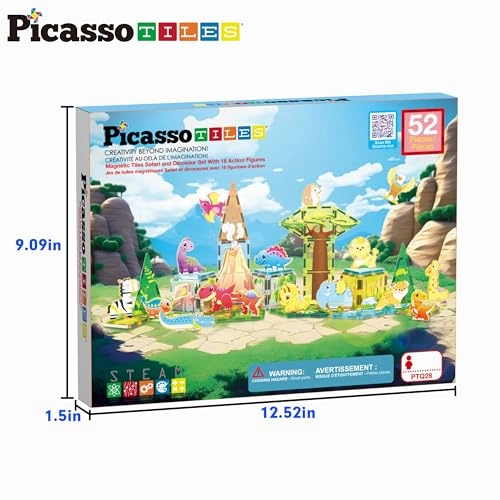 Magnet Tiles - Safari Animals Dinosaur 52pcs