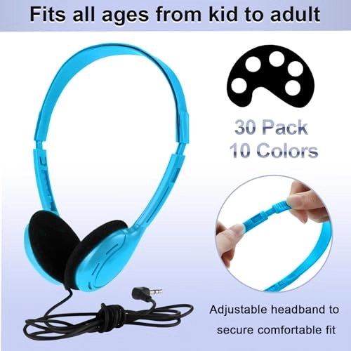 30 Pack Classroom Headphones Wired Headphone