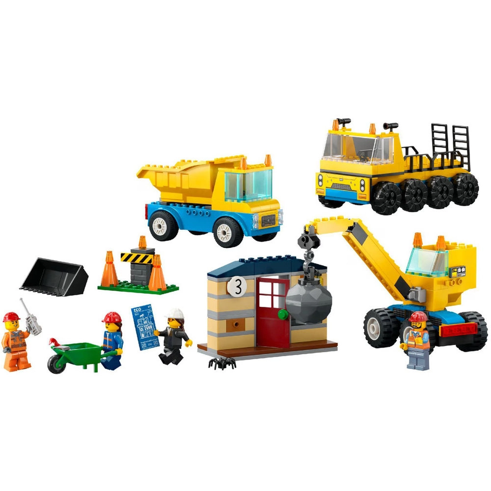 LEGO City Construction Trucks And Wrecking Ball Crane (60391)