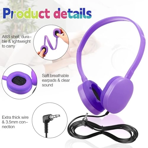 18 Pack Kids Headphones Wired Headphone