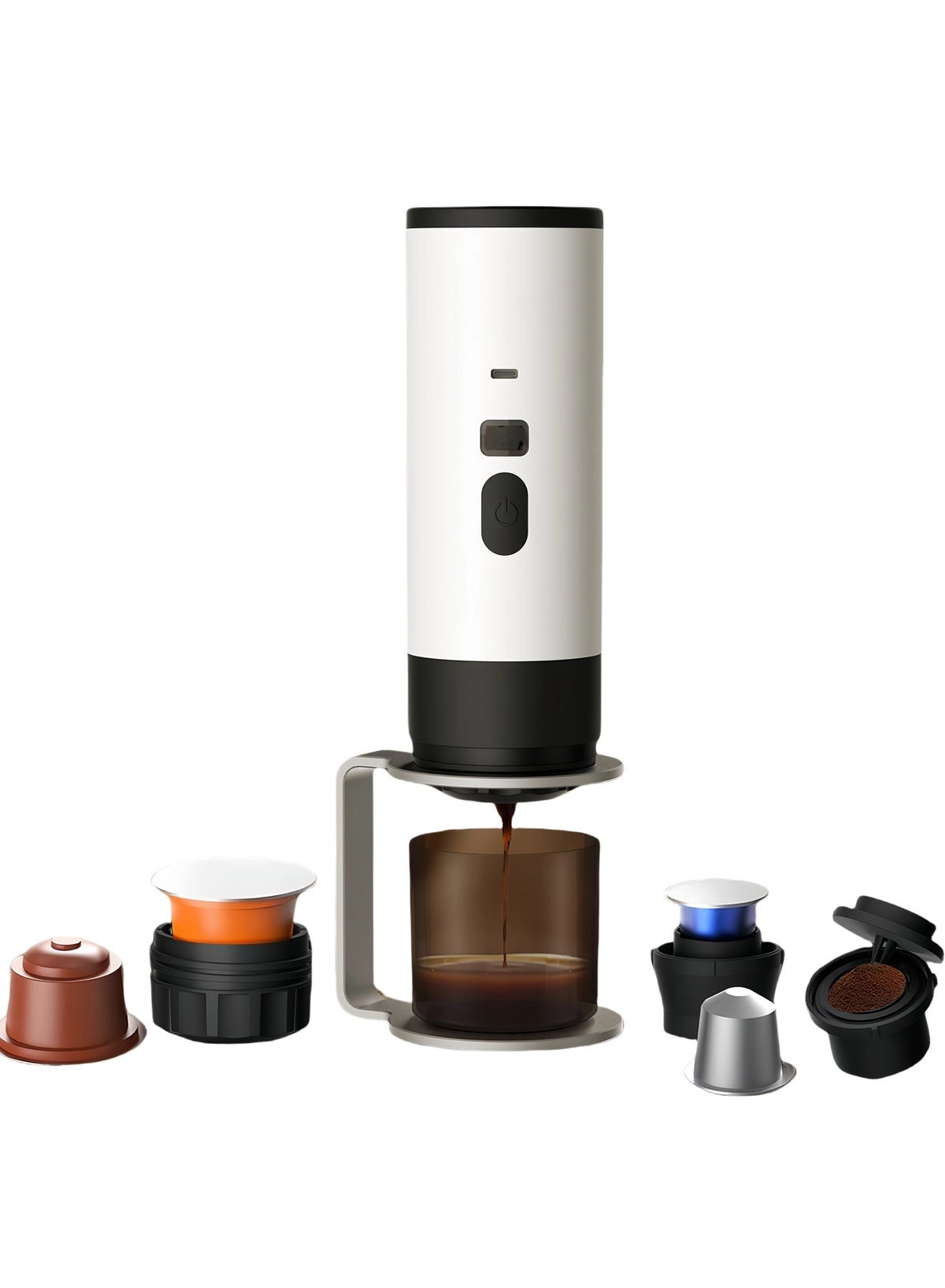 Travel Espresso Machine - small and large capsules ground coffee
