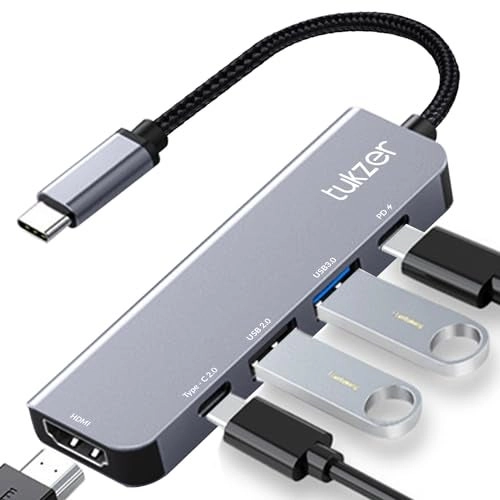 Tukzer 5-in-1 Type-C Hub - 4K@30Hz 100W PD 1000M Ethernet