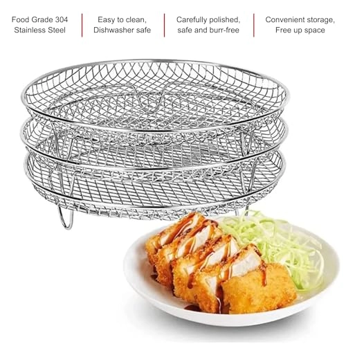 Stackable Air Fryer Rack - Stainless Steel 3-Piece