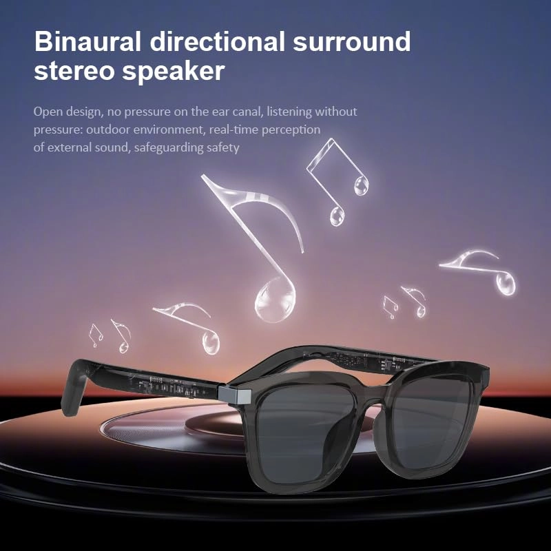 Bluetooth Audio Sunglasses - Gray Transparent