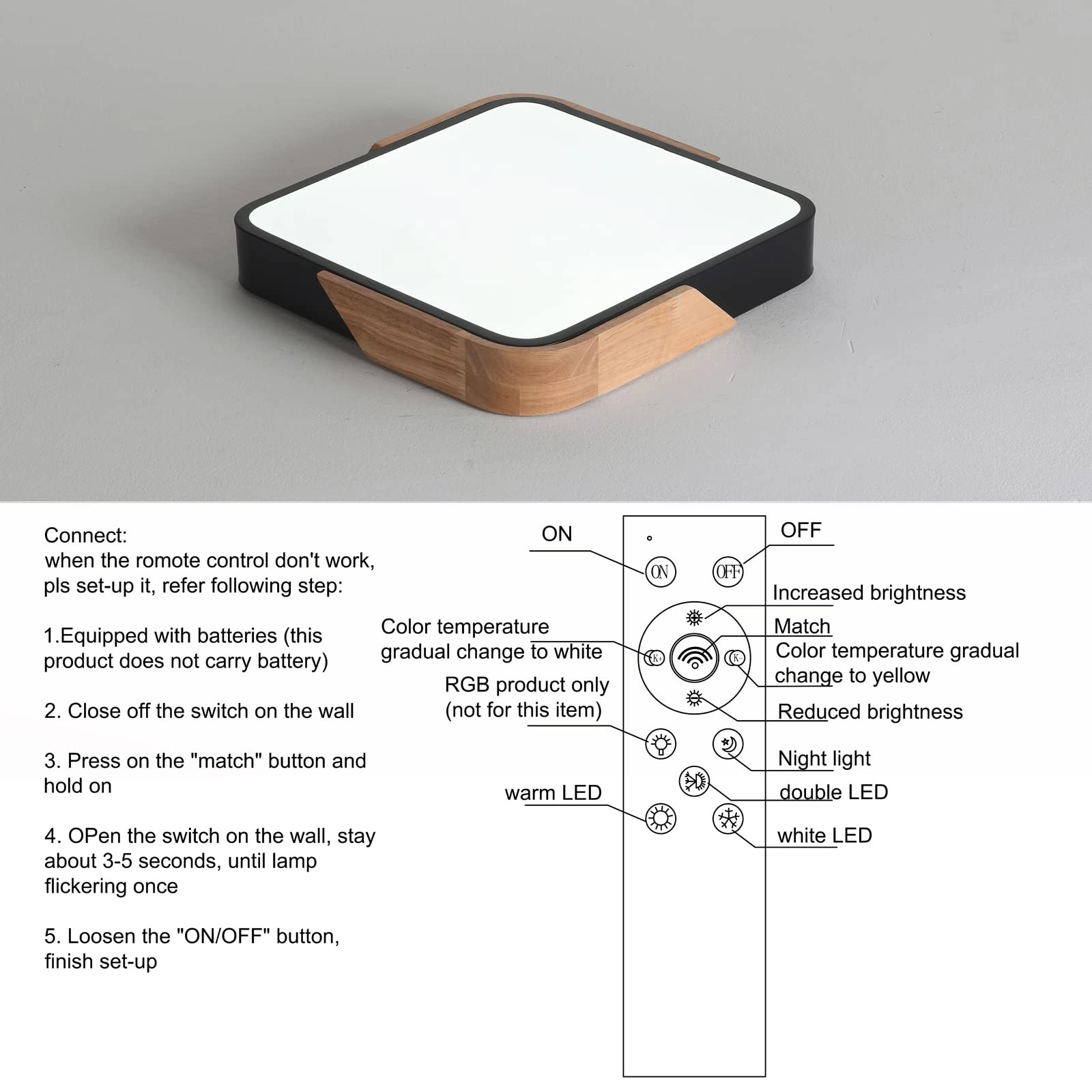 Flush Ceiling Light - 6000K 4000K 3000K Dimmable
