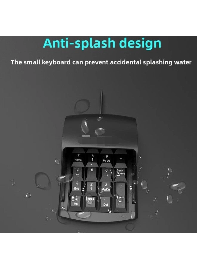 Generic Wired Digital Keyboard Desktop Notebook External Anti-peep Password Keypad Free Switching Number-Color:Black