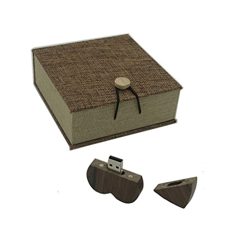 Walnut Wooden Heart USB Flash Drive - USB 2.0 16GB