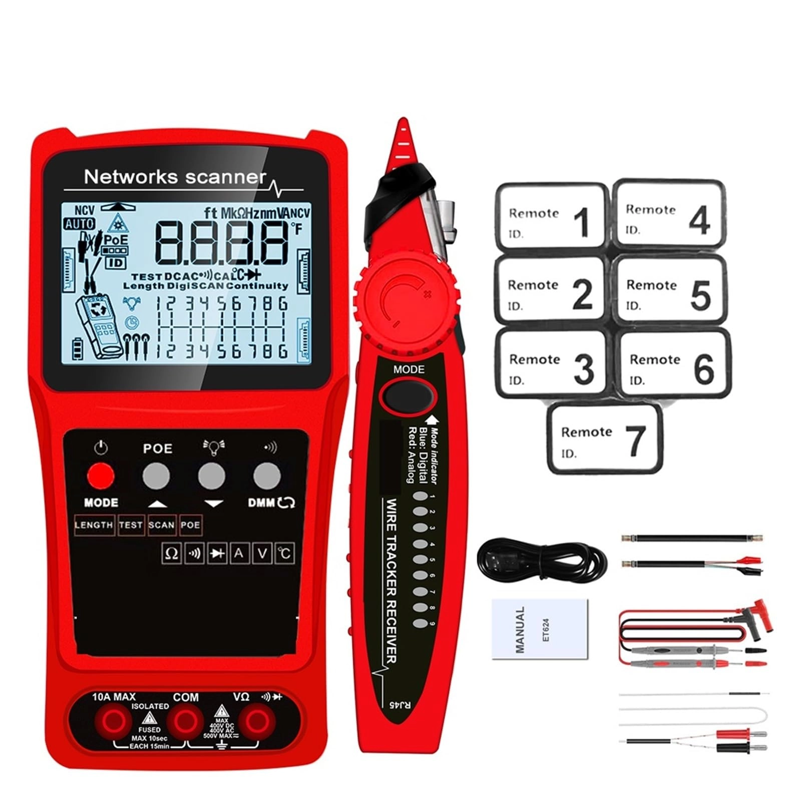 Network Cable Tester - 3in1 Multimeter Visual Fault Locator