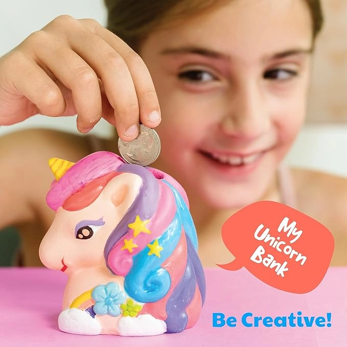 Paint Your Own Mini Glitter Unicorn Bank - Multicolor Suitable for 8 years & above
