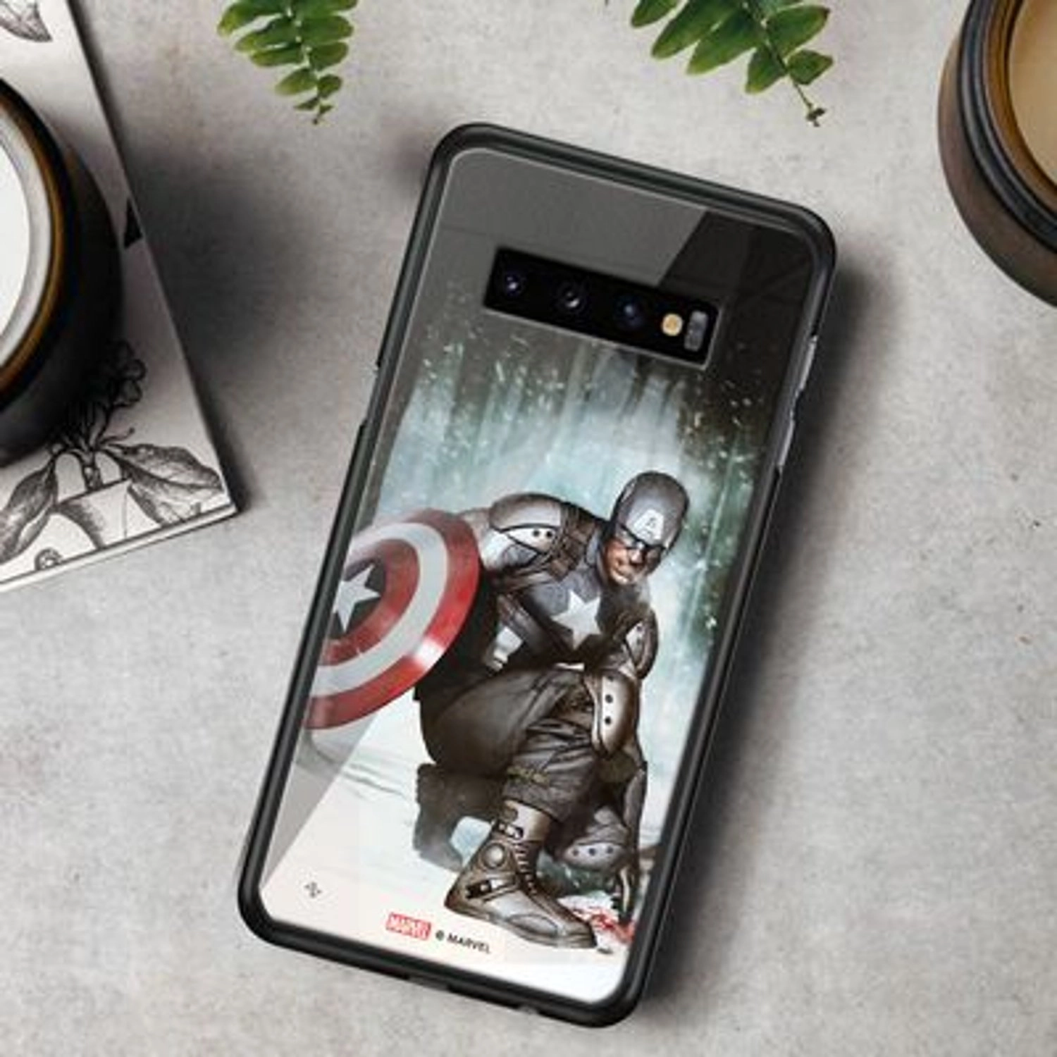 Captain America Superhero Landing Back Case for Galaxy S10 Plus