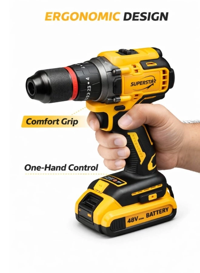 Cordless Drill Driver - 48V 2x21V 7500mAh Kit