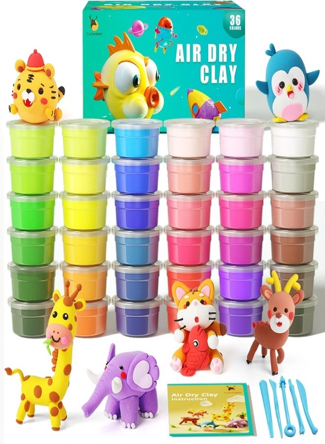 Cutedeer Air Dry Clay Kit - 36 Colors Sculpting Tools