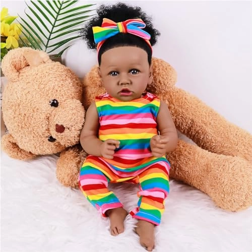 Reborn Baby Doll - 22 Inch Silicone Black Ages 3+