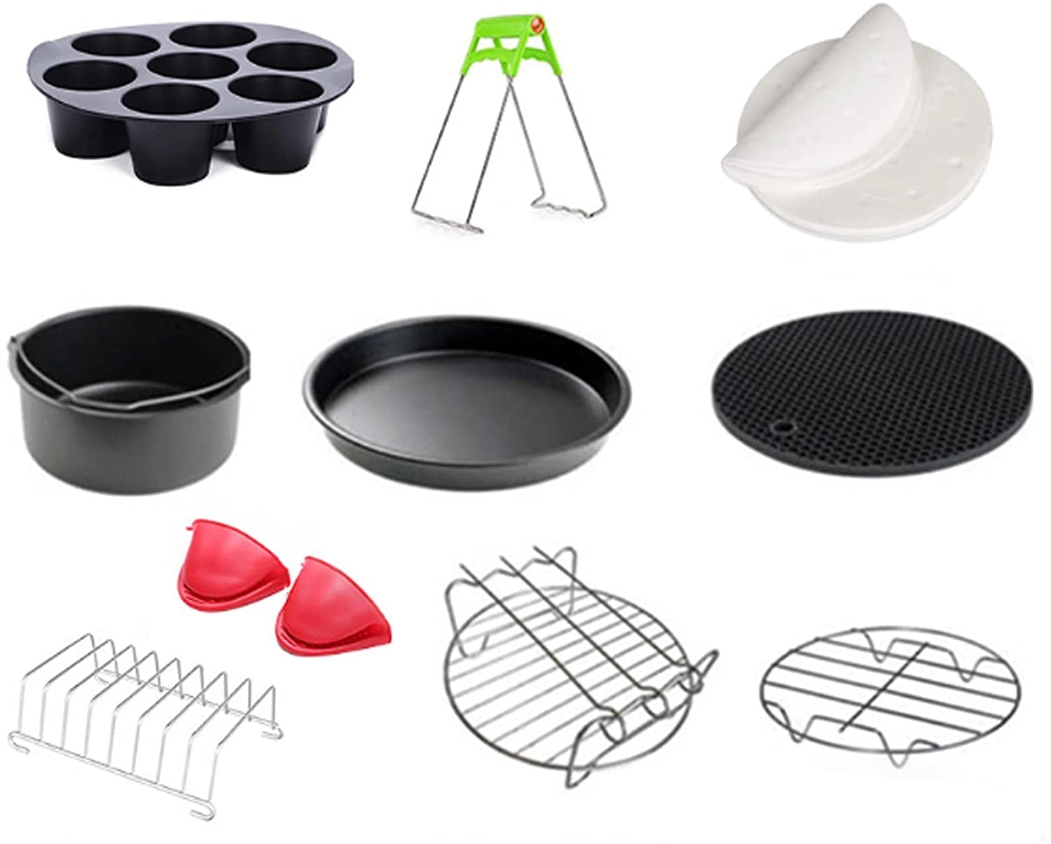X&Z-XAOY Air Fryer Accessories - High-quality carbon steel material 10pcs