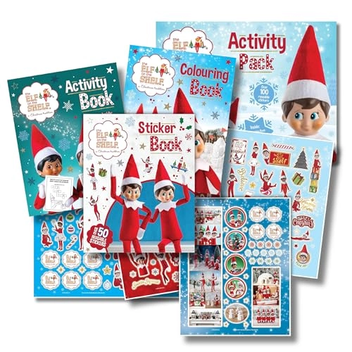The Elf on the Shelf Activity Pack - 1 Colouring Book, 1 Activity Book, 1 Sticker Book | Box Set