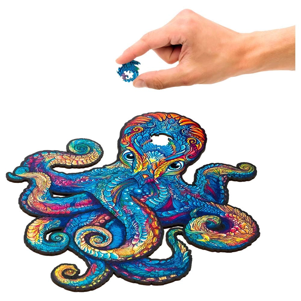 Magnetic Octopus Wooden Puzzle (4107390-OCTOPUS_M) - 200 pcs