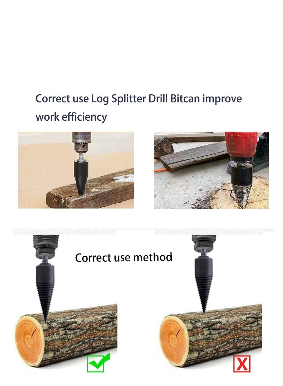 Firewood Log Splitter Drill Bit Set - High carbon steel 3 piece(s)