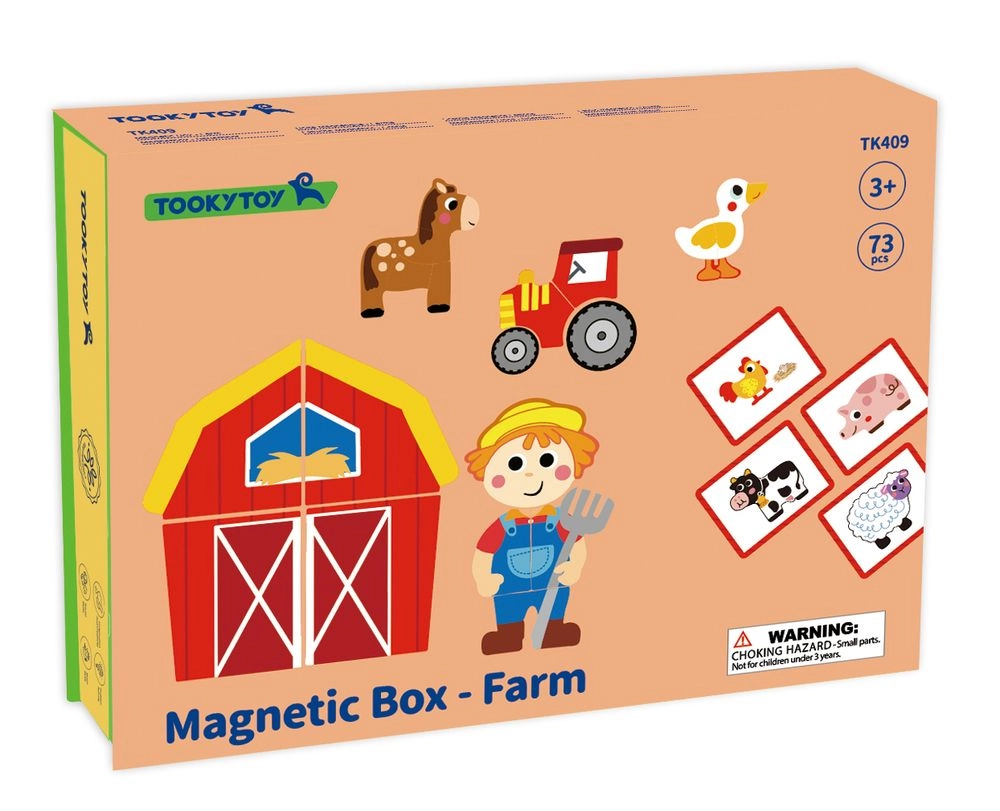 Farm Wooden Magnetic Box - Suitable for 3 years & above 73 Pcs