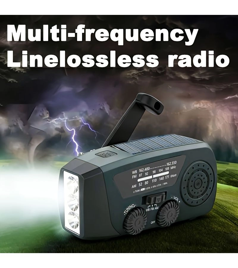 Generic Emergency Radio - 2000mAh AM FM Solar-powered