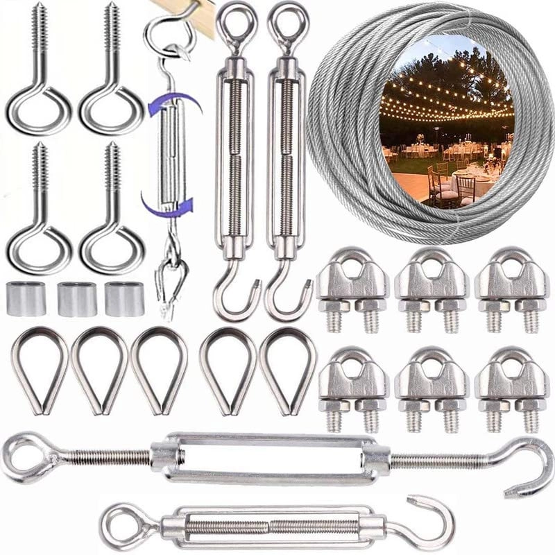 DIY Crafts Wire Rope Cable Kit - 3 Kits 10mtr Stainless Steel